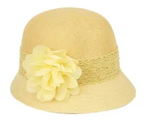 Comprar Gorros Sombreros Y Boinas Con Lazo Flor Para Mujer Amarillo