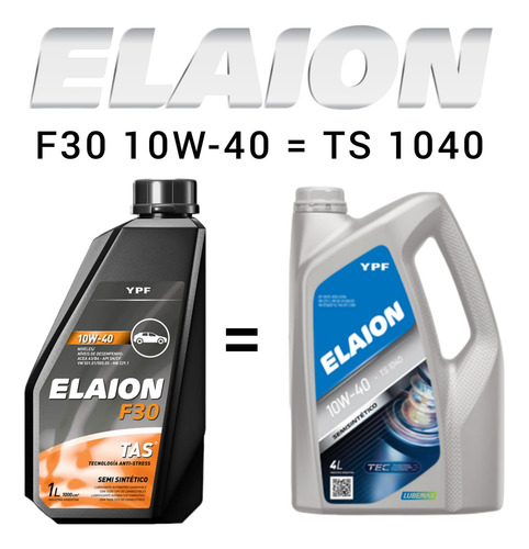 Elaion F30 10w-40 X 6 Lts (4 Lts + 1 Lt + 1 Lt)
