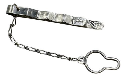 Traba Corbata De Oro Blanco 750 Con Cad. De Seguridad 3,1 Gr Gris