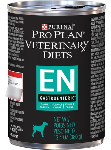 Alimento Pro Plan Veterinary Diets EN Gastroenteric para perro adulto todos los tamaños sabor mix en lata de 370g