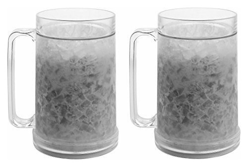 Tazas De Congelador Escarchado De Gel De Doble Pared 16 Oz, 