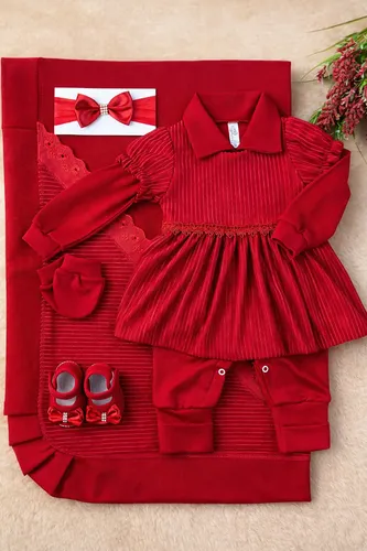 Saída Maternidade Feminina Luxo Vermelha Babyblessed Vermelho 0-3 M