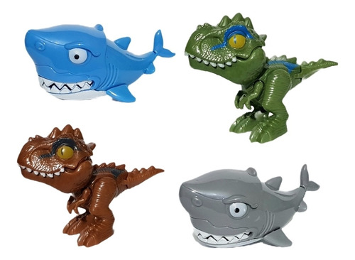 Imagen 1 de 6 de Súper Pack 4 Huevos De Juguete Con Dinosaurios Mordelones