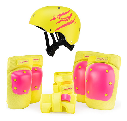 Set De Casco Y Protectores Lionix Pro Shield Amarillo Neon