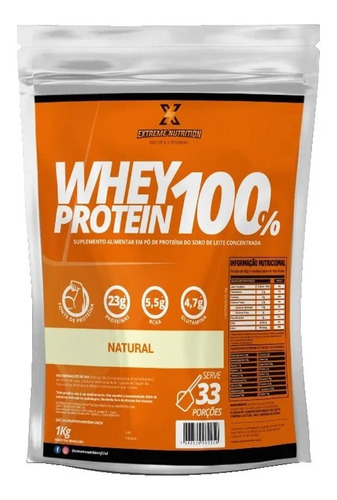 Imagem 1 de 3 de Whey Protein 100% Concentrado 1kg Natural Extreme Nutrition