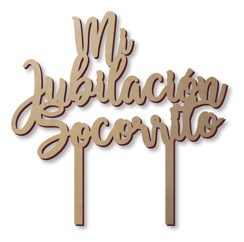 Cake Topper Mdf Pastel 3 Palabras Personalizado Corte Laser