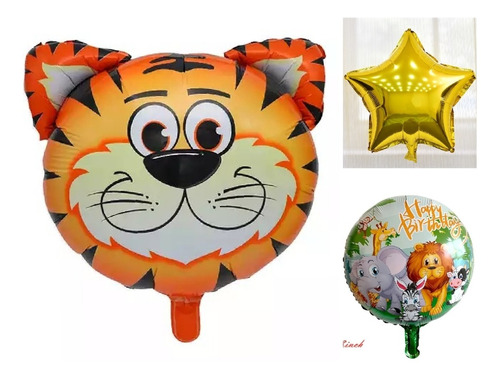 Set Globo Happy Birthday Safari Fiesta Sorpresa Regalo Cumpl