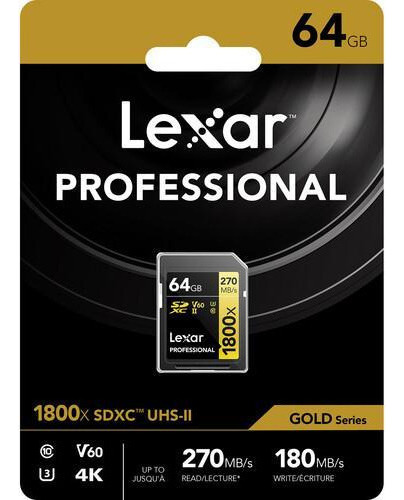 Cartao De Memoria Lexar Professional Gold S 64gb Sdxc Uhs-ii