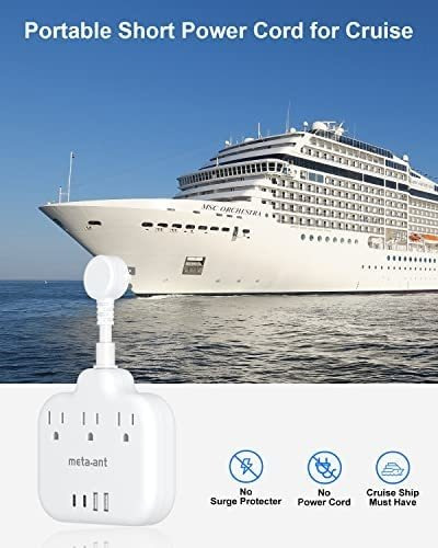 Enchufe Inteligente Marca Meta-ant/3 Tomas/4 Usb/blanco