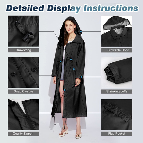Q Chubasqueros Largos Para Mujer, Impermeable Mujer
