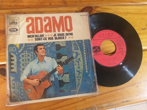 Adamo Inch' Allah Vinilo Simple 7' Ep Orig Francia 1967 Pop