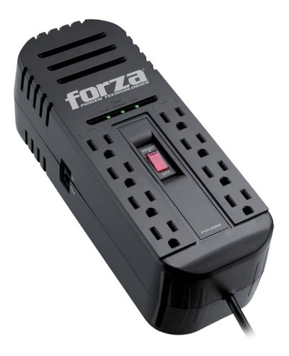 Regulador De Voltage Forza Fvr-2201 2200va/1100w 8 Tomas Color Negro