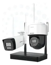 Comprar Kit 2 Cámaras Wifi Bala + Domo Pt Nvr Hikvision Easylink 2mp Color Blanco