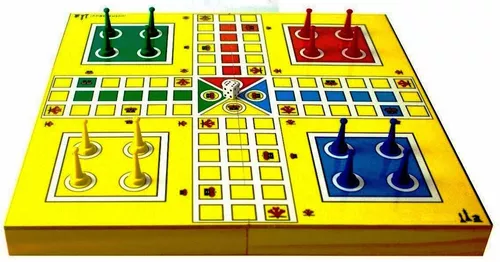 Jogo Ludo Oficial 2 Dados Estojo Tabuleiro C/ Leque E Coroa