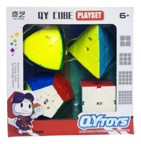 Pack Qy Qiyi 4 Cubos Rubik Megaminx, Pyraminx, Skewb, Sq1 !!