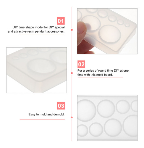 Molde De Epóxi Diy Multi Round Shape Time Molde De Silicone