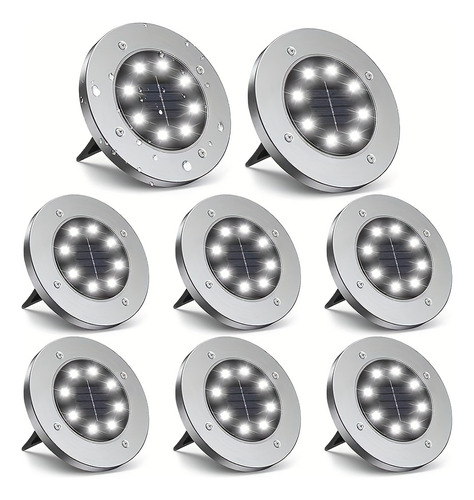 Luces Led Solares 4.6 In Para Decoración De Jardines 8pcs