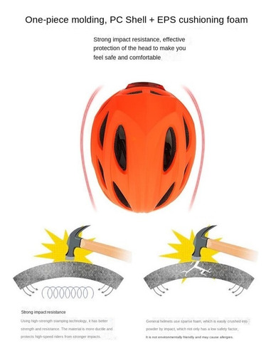Casco De Bicicleta Transpirable Recargable Con Luz Led