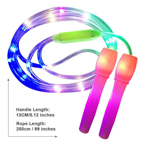 Corda De Pular Brilhante, Luzes Led De Cores Aleatórias