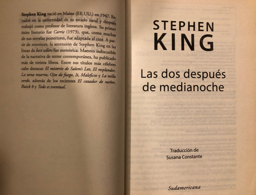 Libros Las Dos Y Cuatro Después De Medianoche- Stephen King (Usado)
