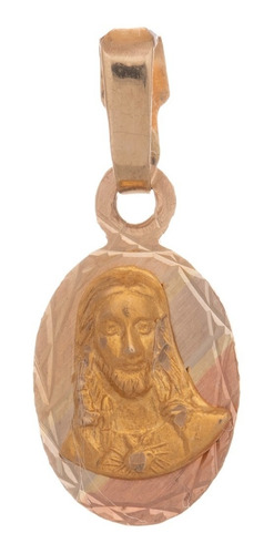 Medalla Oval Oro 10k Sagrado Corazón Jesús 3 Colores