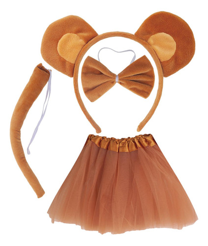 Diadema Con Orejas De Mono, Pajarita, Tutú Y Cola, Orejas