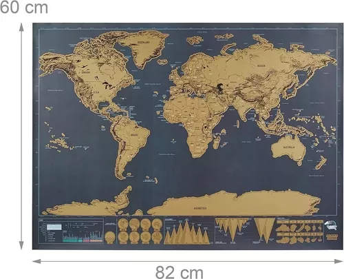 Mapa mundi viajero para raspar grande medidas 82 X 59 cm – Excelente  calidad! – Tienda Novelty 🇺🇾