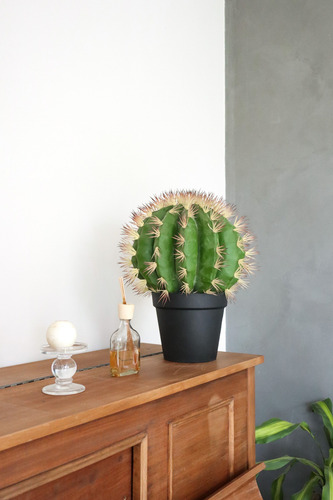 Planta Grande Cactus Artificial En Maceta 50 Cm