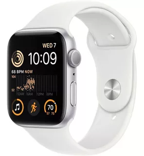 Reloj Smartwatch Apple Watch Series Se 40mm Aluminio Silver Color De La Caja Gris Color De La Malla Blanco Color Del Bisel Gris Diseño De La Malla Liso