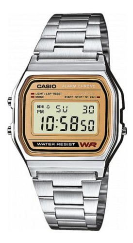 Reloj Pulsera Casio Vintage A158 De Cuerpo Color Plateado