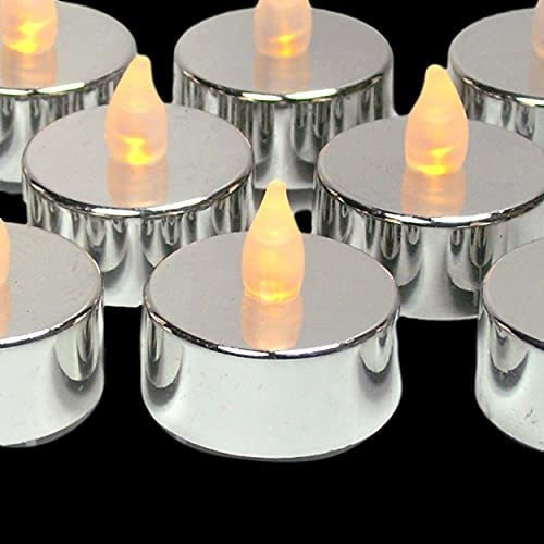 Velas Tealight Plateadas Juego De 12 Velas Metálicas S...