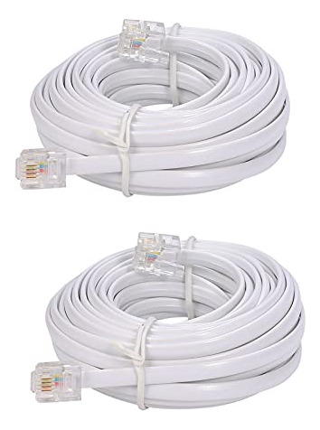 Cable Extensión Teléfono Rj-11 6p4c 6m (blanco, 2pack)