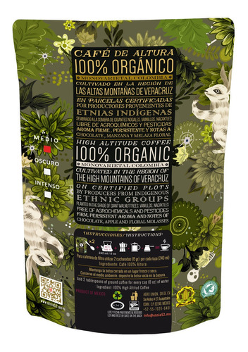 Imagen 2 de 6 de Café Orgánico Molido Etnia 52 - 250 Gramos