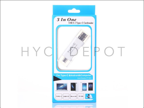 Imagen 8 de 10 de Kit Adaptador Usb C 3 En 1 - Lector De Memoria Sd - Otg