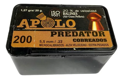 Caja de balines APOLO Cal. 5.5 x 100 unidades 11001 Apolo - Morano Máquinas  y Herramientas