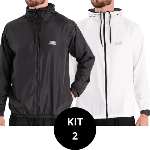 Kit 2 Jaquetas Corta Vento Impermeável Liso Unissex (P ao G3))