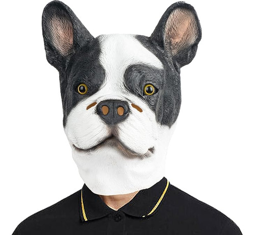 Boston Terrier Latex Para Perro Cabeza Completa Para Hallowe