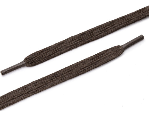 Agujetas Planos Cordones De Algodón Encerado 90cm L 2 Pares Color Marrón Oscuro