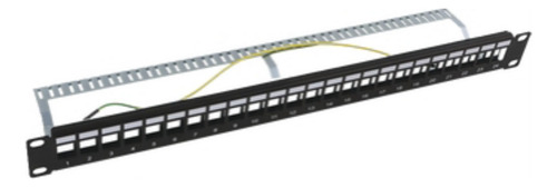 Patch Panel Modular Blindado (stp) De 24 Puertos, Con Barra