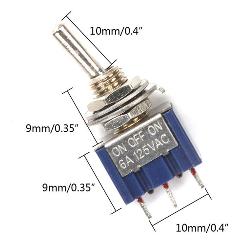 Interruptor De Palanca Spdt On-off-on De 3 Posiciones, 12 V/