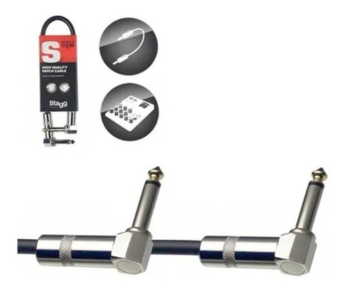 Imagen 3 de 3 de Cable Interpedal En L Ficha L Stagg Spc030ldl Angular 30cm