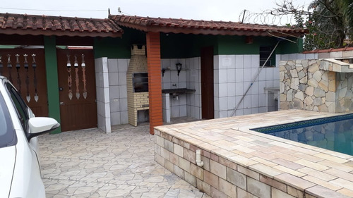 Imagem 3 de 15 de Casa No Balneário Gaivota Em Itanhaém, Com Churrasqueira, Lavanderia Externa, Edícula, Piscina