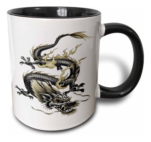3drose Mug__4chinese Dragon- Dragón Chino, Dragón Metálico, 
