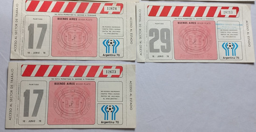 Imagen 6 de 10 de Entradas Mundial 1978 , Sin Uso, Originales....