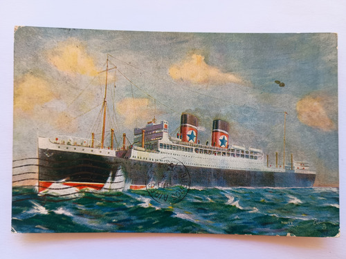 Ss Arandora Barco Blue Star Line 1929 Postal Inmigracion (Usado)