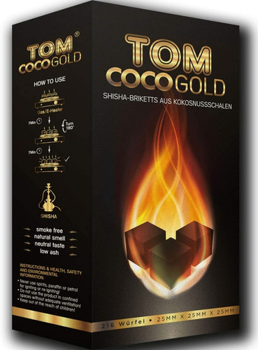 Carbon De Coco Tom Coco Gold Para Hookah/shisha
