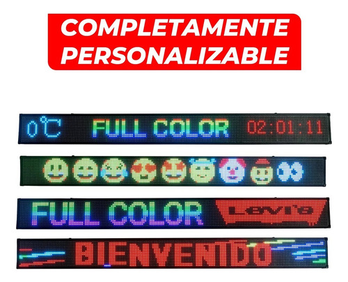 Letrero Led Programable Wifi Publicidad 135 Cm X 20 Cm Rgb
