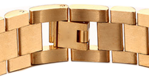 Pulsera Acero Inoxidable Simple Cadena De Moda Color Oro