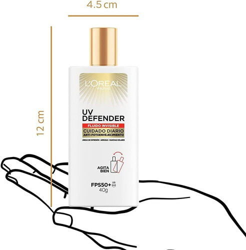 Fluido Invisible Facial - L´oreal - Uv Defender Fps50 + 40g