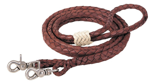 Weaver Leather Rienda Redonda Trenzada Latigo, Café, 3/8 X 8